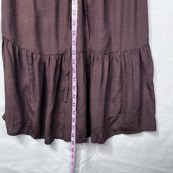 NWT GAP Brown Mini Tiered Dress Sz Small TALL Contemporary Drawstring Breathable - Picture 12 of 13
